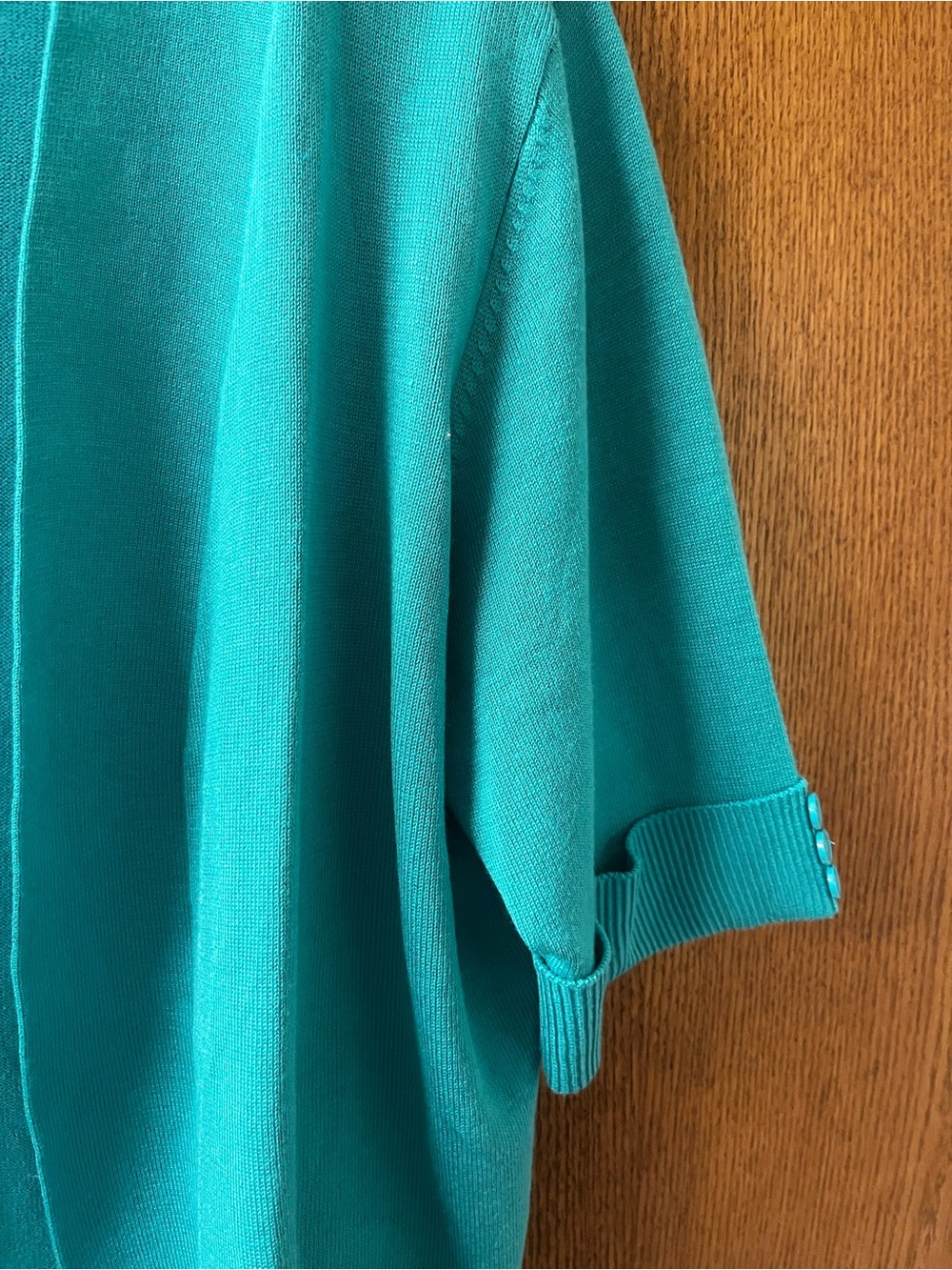 89th & Madison Teal Short-Sleeve Open-Front Cardigan - Picture 2 of 4